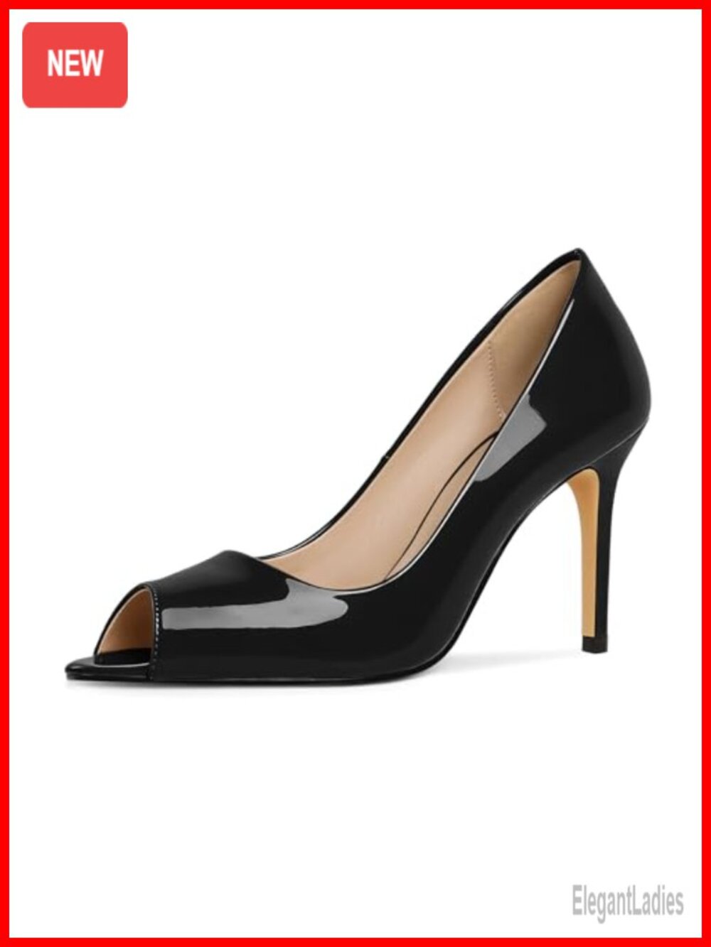 Eldof Women's Peep Toe Stiletto Heels Ankle Strap Dress Pumps 3.5 Inch